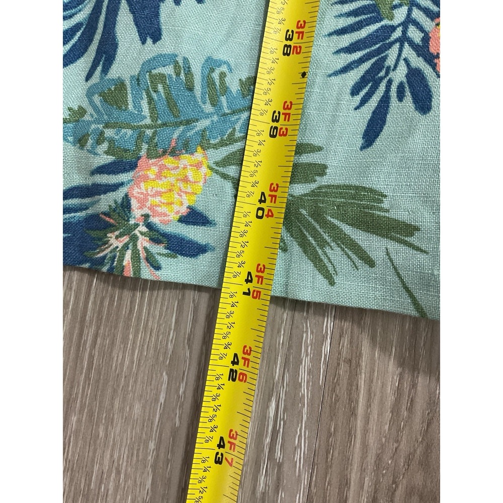 Jessica London 18W Linen Blend Dress Turquoise Floral Bird Print Lined - Picture 11 of 13